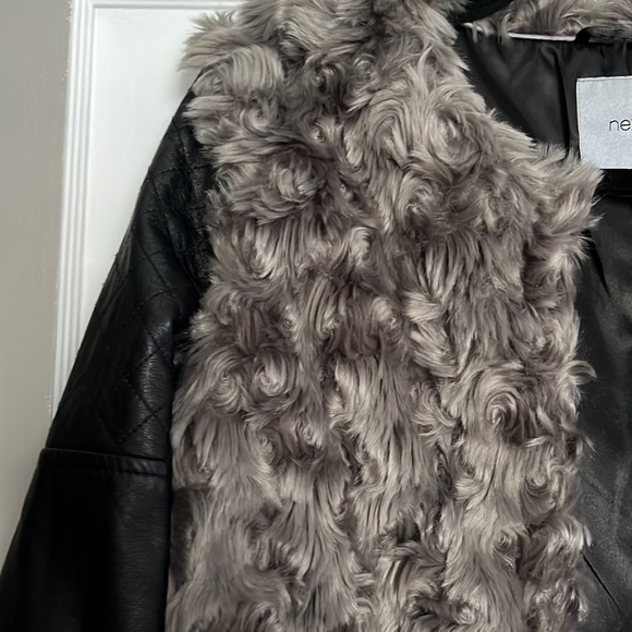 NEXT FAUX LEATHER AND FAUX FUR JACKET - Picture 3 of 9